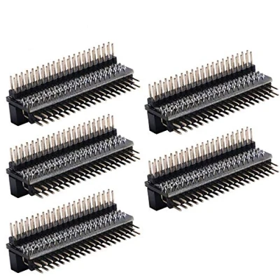 Imagen de GeeekPi Micro Conectores Raspberry Pi 40 Pin GPIO 1 a 2 placa de expansión 2x20 pines doble macho cabecera fila conector recto Header compatible con (paquete 5)