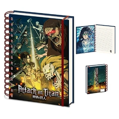 Imagen de Pyramid International cuaderno de diario Attack On Titan (diseño la temporada 4), espiral A5, y blocs notas producto oficial