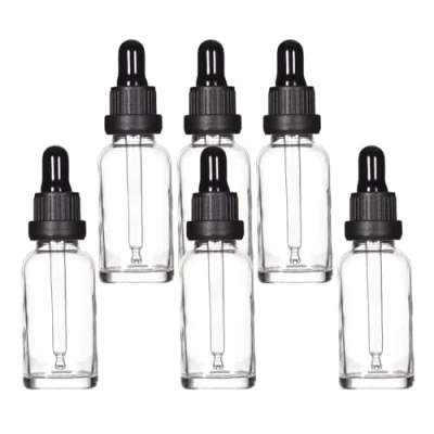 Imagen de YIZHAO Transparente Frasco Cuentagotas Cristal 30ml, con Goteros Cristal, para Aceite Esencial, Laboratorio, Aromaterapia, Fragancia, Masaje, Cosméticos, Viajes 6Pcs