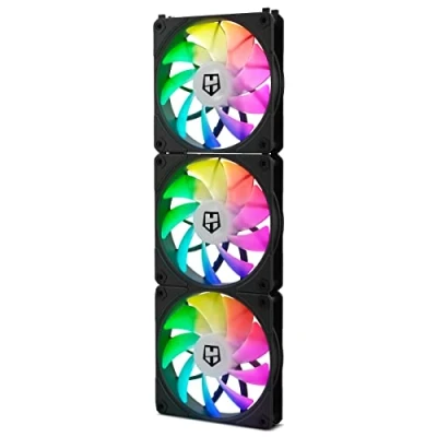 Imagen de NOX XTREME PRODUCTS Hummer EASY LINK Set 3 Ventiladores 120mm, LED ARGB, PMW ultrasilenciosos, sin cables, 4 pads goma antivibración, velocidad hasta 1500RPM, color negro