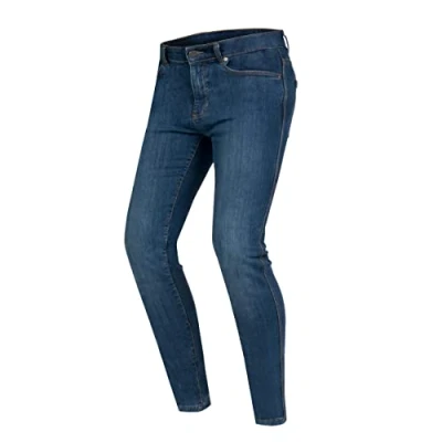 Imagen de OZONE Moto Striker Jeans de Hombre Forro Fibra Aramida Protectores Rodilla Flying Bats Nivel 2 Bolsillos para Cadera y Coxis Slim Fit
