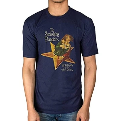 Imagen de Rock Off The Smashing Pumpkins Mellon Collie Camiseta, Azul (Marino), XL para Hombre