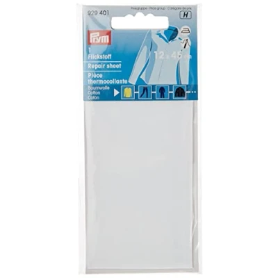 Imagen de Prym 929401, Tela de parche CO (para planchar) 30x10 cm, color Blanco, 12 x 45 cm