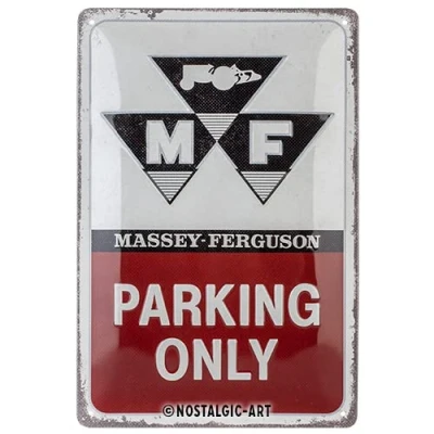 Imagen de Nostalgic Art Cartel de chapa retro, Massey Ferguson Parking Only Idea regalo para amantes a tractores, metálico, Diseño vintage, 20 x 30 cm