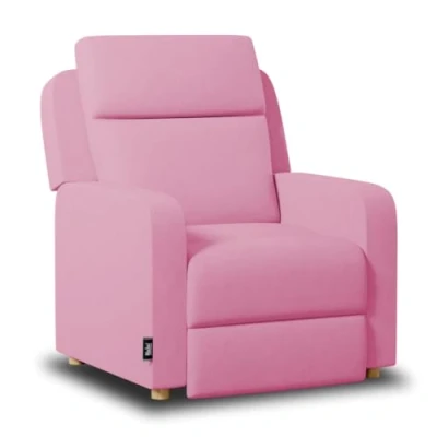 Imagen de Nalui Sillón Relax Reclinable One Fabric (77x87x95cm) con Apertura Push Manual y Estructura Reforzada. para el Salón Tapizado en Tela Reclinación 160º Rosa
