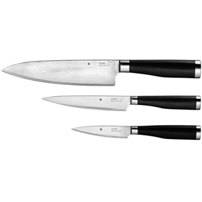 Imagen de WMF Yari Juego de 3 Cuchillos Acero Especial Japonés y Mango Madera Pakka