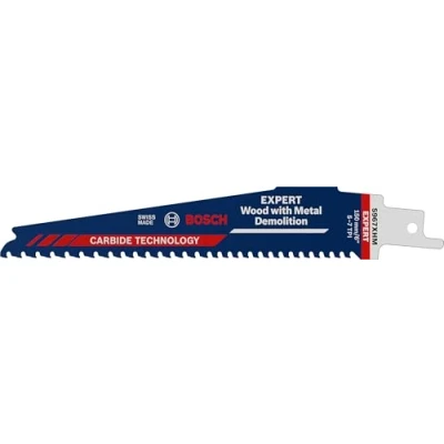 Imagen de Bosch Professional 1x Hoja de Sierra sable Expert `Wood with metal Demolition` S 967 XHM (para Madera con duro, Longitud 150 mm, accesorios sable)