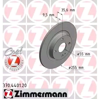 Imagen de ZIMMERMANN COAT Z 370.4401.20 Disco de freno 255 10 5/4 4 100 macizo revestido MAZDA: MX 5 IV