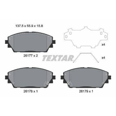 Imagen de TEXTAR 2617701 Juego de pastillas freno con avisador acústico desgaste accesorios MAZDA: 3 Hatchback, Berlina