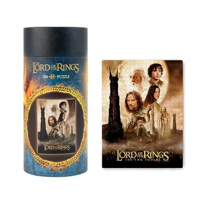 Imagen de Grupo Erik Puzzle 500 Piezas El señor de los Anillos, Las Dos Torres Anillos con Caja Rompecabezas 61x45,7 cm Merchandising Oficial