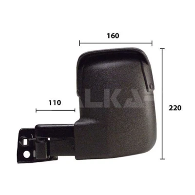 Imagen de Espejo retrovisor Alkar 9265961 izquierda manual brazo corto de espejo, convexo para vehíc. con volante a la FORD: Transit Mk3 Bus