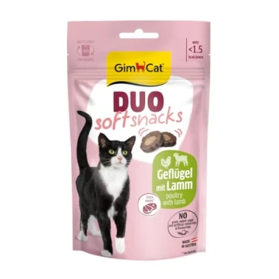 Imagen de GimCat Dúo Aperitivos Suaves con Aves de Cordero 1 Bolsa (1 x 50 g)