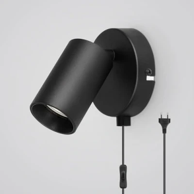 Imagen de TaFiCo LED Lámpara de pared Blanco GU10 Apliques con Cable Enchufe e Interruptor Interior Industrial Luz Ajustable Moderno para Dormitorio Pasillo Cocina Sin bombillas
