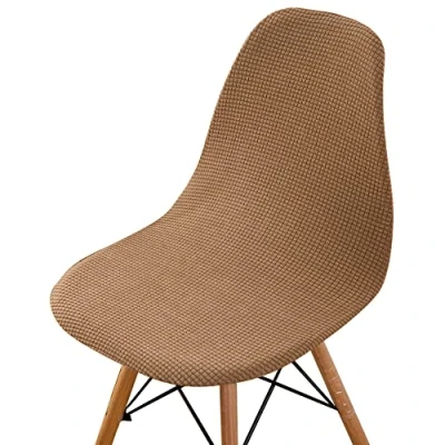 Imagen de Highdi Fundas para Sillas de Comedor Escandinavo, 1/2/4/6 Piezas Funda Pana Jacquard Estilo Nórdico Cubierta Protectora Sin Brazos Cocina Oficina (Camello,6 Piezas)