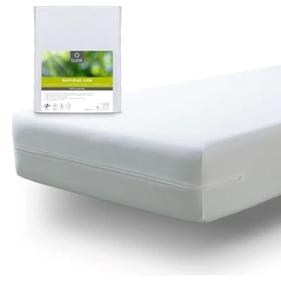 Imagen de Tural Funda de Colchón para Cuna 60x120 cm Antiácaros Transpirable Certificación Oeko Tex Impermeable Blanco