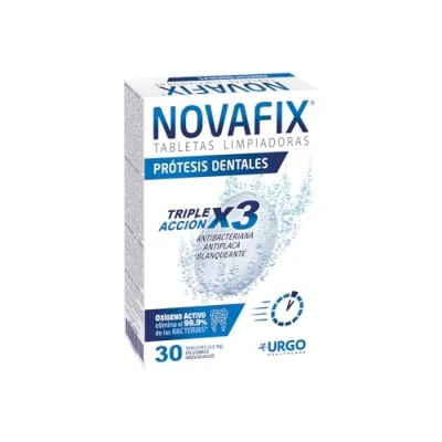 Imagen de Novafix Tabletas Limpiadoras Triple Acción Para prótesis dentales y aparatos de ortodoncia Caja con 30 uds