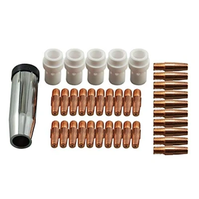 Imagen de RIVERWELD 36KD MB36 MIG Mag soldadura de Consejos contacto 0.9 mm 1.0 1.2 Boquilla gases cónico accesorios difusor kit consumo 36 pcs