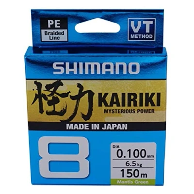 Imagen de Shimano Kairiki 8, 150 Meter, Mantis Verde 0.160 mm/10.3 kg, Línea de Pesca Trenzada, 59Wpla58R03
