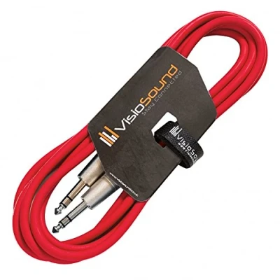 Imagen de Jack TRS Estéreo 6.35mm 1/4&quot; a Cable TRS/Cable con Audio Balanceado 3m Rojo