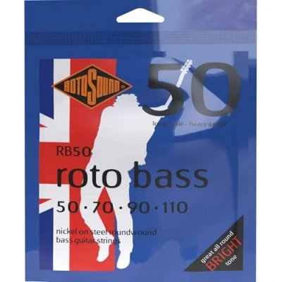 Imagen de Rotosound RB Roto Bass nickelé Jeu de 4 cordes Nickel Heavy 50 110 RB50
