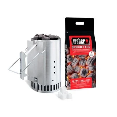 Imagen de Weber Kit Ciminiera di Accensione + 2 Kg Bricchetti 6 Cubetti Novit 2016