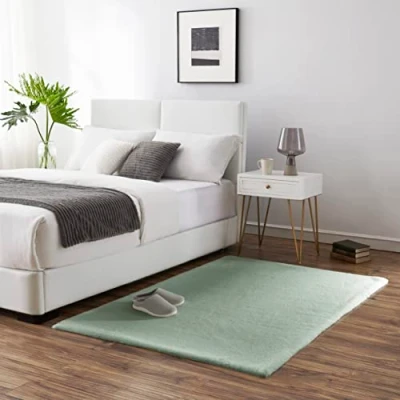 Imagen de Teppich Wölkchen Alfombra de imitación Piel Sala Estar, decoración la Dormir Lavable como Cama, cojín Silla Verde, 120 x 170 cm