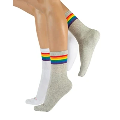 Imagen de Calzitaly PACK 2 Pairs Rainbow Pattern Calcetines, Talla: 43 46, Multicolour