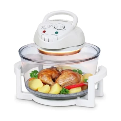 Imagen de TZS First Austria Horno halógeno I 1200 1400 W Vidrio acero inoxidable Rango de temperatura: 65 250 C Capacidad: 12 17 l Temporizador: 60 min 5,4 kg Blanco