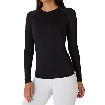 Imagen de TCA Camiseta Termica Mujer Deporte Manga Larga con Tecnología SuperThermal Camisetas Termicas para Running Gym Crossfit Negro, S