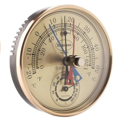 Imagen de Termómetro e higrómetro Max Min de invernadero ideal y medidor humedad para controlar temperaturas máximas mínimas fácilmente montado en la pared