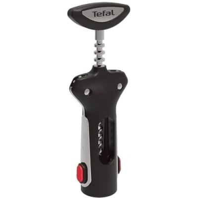Imagen de Tefal Sacacorchos Ingenio K20734 23 cm 2 en 1 gracias al cortador de láminas integrado, plástico, negro, 23,3 x 12,2 4,5