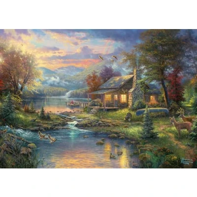 Imagen de Schmidt Spiele Thomas Kinkade Nature Paradise Puzzle (500 Piezas, en Lata nostálgica), Color carbón (59691)