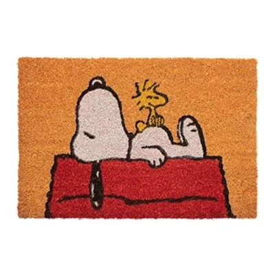 Imagen de Grupo Erik Felpudo Snoopy Entrada casa Antideslizante 40 x 60 cm Alfombra Exterior, Fabricado en Fibra de Coco Productos con Licencia Oficial