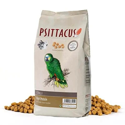 Imagen de Psittacus High Protein 800 g Pienso Completo para Amazonas, Cacatúas y Cotorra de Kramer Alimento Premium Aves, 100% no GMO