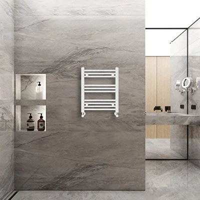 Imagen de Warmehaus Toallero recto con calefacción, escalera de radiador, color blanco, 600 x 500 mm, radiadores calefacción central para baño y cocina
