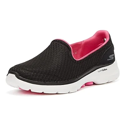 Imagen de Skechers Go Walk 6 Big Splash, Slip on Mujer, Black Pink, 43 EU
