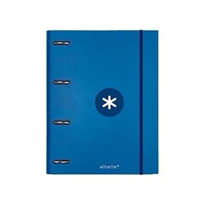 Imagen de Carpeta con recambio liderpapel antartik a4 cuadro 5 mm forrada 4 anillas 40mm redondas color azul marino