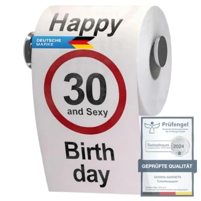 Imagen de Papel higiénico divertido para cumpleaños Artículos de regalo (30 cumpleaños)