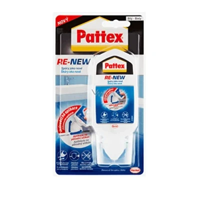 Imagen de Pattex Sellador de silicona para juntas nuevas, sanitaria cocina y baño, fácil renovación en un solo paso proteger contra el moho, color blanco 1 x 80 ml (1)