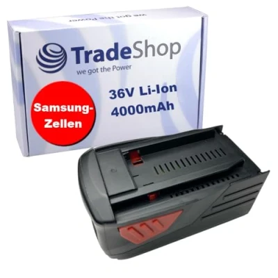 Imagen de Trade Shop Batería de ion litio (36 V, 4000 mAh, compatible con Hilti TE6 A36, A36 AVR, ALi, TE 30 CPC 36V, WSR 36 A, WSC 7.25 70 A36)