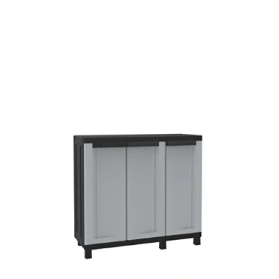 Imagen de Terry, Twist Black 102b, Armario Multifunción 3 Puertas con 2 Compartimentos separados. 102x39x91,5 cm