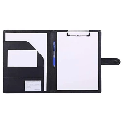 Imagen de Bloc de notas,Carpeta A4,Carpeta clip,carpeta piel,Portapapeles para Carta estándar Papel A4, Portafolios cuero sintético con bolsillo interior (Marrón, Negro, Azul)