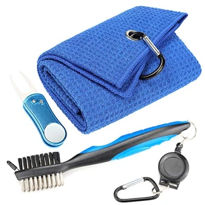 Imagen de Mile High Life Toalla de Golf Microfibra con Cepillo Limpiador/Herramienta Plegable