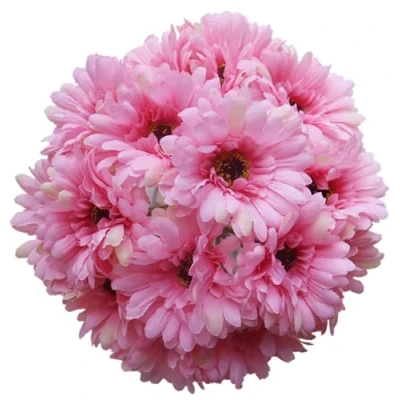 Imagen de 15 flores de margaritas seda artificiales, falsas gerbera, ramo boda para el hogar, boda, fiesta, bricolaje, centro mesa, decoración (rosa)