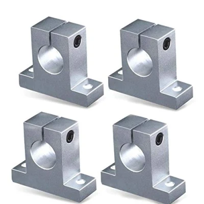 Imagen de feedal 4 soportes de guía sujeción riel movimiento lineal aluminio SK12 para eje 12 mm diámetro