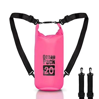 Imagen de Bolsa Estanca 5L 10L 20L, Dry Bag Mare litros, Bolso Seco Mochila impermeable, bandolera ajustable, Seca para Kayak Paseo Barco Canoa Pesca Rafting Camping Playa Natación Snowboard