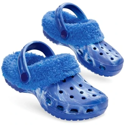 Imagen de CityComfort Zuecos Invierno con Forro Sherpa, Pantuflas Niña y Adolescentes, Zapatillas Casa Niños Charms Extraíbles, Regalos (Tie Dye Azul sin Charms, 28 EU)