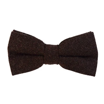 Imagen de DonDon Pajarita de algodón para hombre 12 x 6 cm ajustable y lista usar marrón oscuro