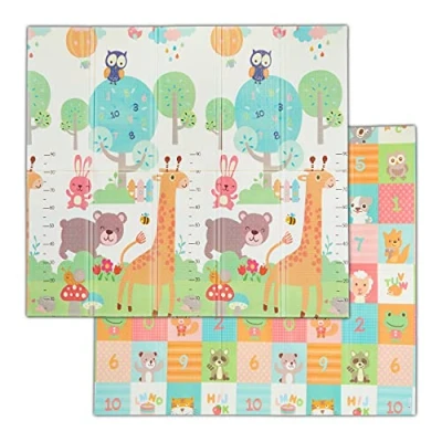 Imagen de Relaxdays Alfombra Juegos Niños, Plegable, Animales, Sin Sustancias Nocivas, Lavable, 195x175 cm, Espuma XPE, Multicolor
