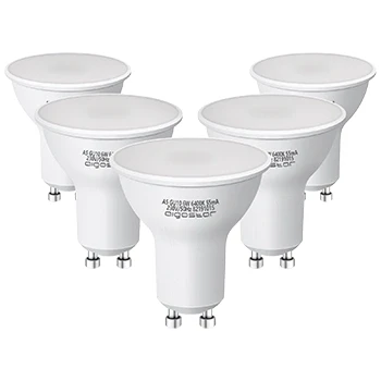 Imagen de Aigostar Bombilla LED 6W GU10, Luz blanca fría 6500K, 480lm, Bajo consumo, no regulable, Paquete de 5 Unidades